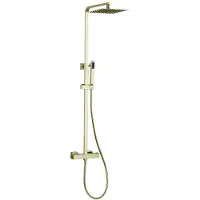 Guido Gusto Opbouw regendouche 25cm vierkant hoofddouche thermostatisch mat goud