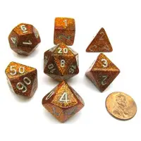 Chessex Glitter Gold/Silver Polydice (7)