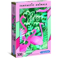 Clementoni - Fantastic Animals puzzel - Flamingos - 500 stukjes