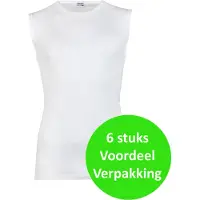 Beeren heren mouwloos shirt 100% katoen 6 stuks - XL - Wit