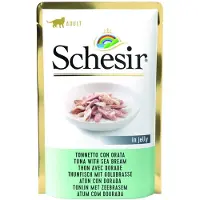 Schesir 12x Kattenvoer Tonijn - Zeebrasem in Gelei 85 gr