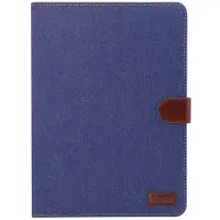 Peachy Jeans Textuur iPad Pro 12.9-inch 2018 Hoes Case Wallet Standaard - Blauw Bruin
