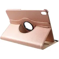 Peachy Lederen Litchi Grain hoes draaibaar standaard iPad Pro 11-inch 2018 - Rosé Goud