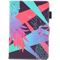 Peachy Ananas kleurrijk flipcase leder klaphoes iPad mini 1 2 3 4 5 - Lichtblauw Roze Paars