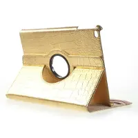 Peachy Krokodillenhuid textuur draai hoes standaard case iPad 2017 2018 - Goud