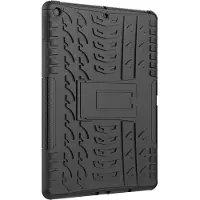 Peachy Bandprofiel hoes grip kickstand TPU kunststof iPad 10.2 inch - Zwart