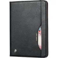 Peachy Wallet Portemonnee Hoes Case met Penhouder Kunstleer voor iPad 10.2 inch - Zwart