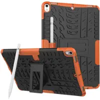 Peachy Hybride TPU Polycarbonaat iPad Air 3 (2019) & iPad Pro 10.5 inch case - Oranje Profiel Standaard