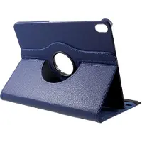 Peachy Lederen Litchi Grain hoes draaibaar standaard iPad Pro 11-inch 2018 - Donkerblauw