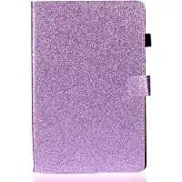 Peachy Shiny Flash Glitter Case Hoes van PU Leer voor iPad 10.2 inch - Paars