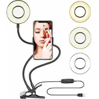 Peachy 2-in-1 Telefoonhouder met Selfieledring - Streaming Make-Up Fotografie