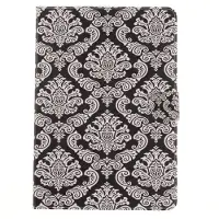 Peachy Damascus print iPad Air 3 (2019) & iPad Pro 10.5 inch (2017) Lederen case en cover - Zwart Wit