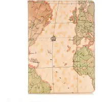 Peachy Hoes Case Wallet Portemonnee Kunstleer Wereldkaartpatroon voor iPad 10.2 inch - Lichtbruin