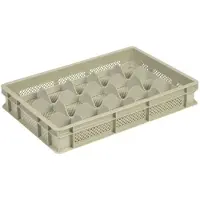HorecaTraders Beige Kunststof krat | L60xB40xH10 cm | MAX. hoogte glazen 8cm | 4 formaten