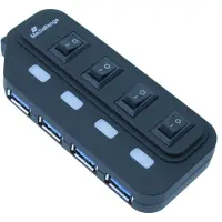 MediaRange MRCS505 MRCS505 USB-hub 4 poorten USB-A USB 3.0 5 GBit/s Individueel schakelbaar Zwart