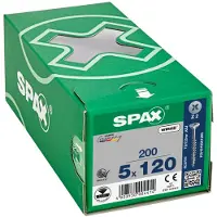 Spax Spaanplaatschroef platverzonken kop verzinkt pozidriv 5.0x120mm (per 200 stuks)
