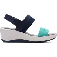 Clarks Step Cali Muir - Plateau sandalen - Elastisch bovenwerk - Navy Combi