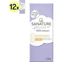 Sanature Pro Vivo 100% katoenen - Inlegkruisjes met geurneutralisatie Light - 12 x 24 stuks - Natuurlijk & voor de gevoelige huid