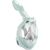 Atlantis Hippo Snorkelmasker - Snorkel - Duikbril - Snorkelset - Full Face Masker - Kinderen - Blauw