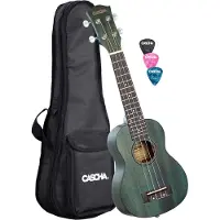 Cascha HH 2264 Premium Mahogany sopraan ukelele set aquamarine