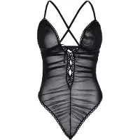Leg avenue Body met vetersluiting Meranda - M/L - Zwart