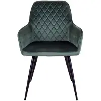 House Nordic Harbo Eetkamerstoel Velvet Groen - Set van 2