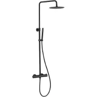 Guido Gusto Opbouw regendouche 25cm hoofddouche thermostatisch mat zwart