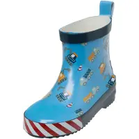 Playshoes Regenlaarzen 'Baustelle' navy / lichtblauw / rood / wit