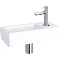 Differnz Ravo fonteinset – 38.5x18.5x24.5 cm – keramiek wit glans – rechte chromen kraan 38.400.76