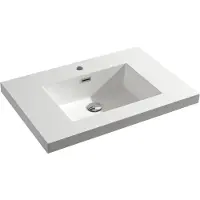 Differnz Meubelwastafel Reno Rechthoek 75x50x5cm Polybeton Wit 1 Kraangat Overloop