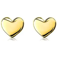 Zinzi zilveren oorknoppen geel verguld glad hart 6mm ZIO1378G