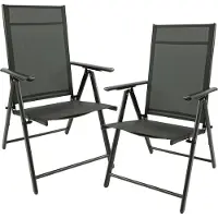 MaxxGarden aluminium tuinstoel - 2 stuks- zwart/zwart
