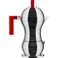 Alessi Pulcina espressomaker 6 koppen rood handvat