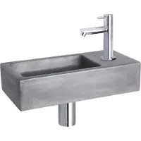 Differnz Fonteinset ravo beton 38.5x18.5x9 cm donker grijs met rechte chroom