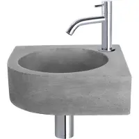 Differnz Cleo fonteinset donkergrijs beton met gebogen kraan chroom