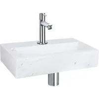 Differnz Flat fonteinset marmer met rechte kraan chroom