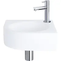 Differnz Fonteinset Cleo 30x30x10 cm Keramiek Wit Met Kraan Recht Chroom