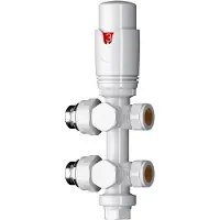 Guido Gusto Radiator aansluitset midden glans wit 1/2X16mm
