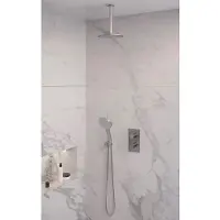 Brauer Inbouw Regendouche Set Brushed Edition Plafond Uitloop Ronde Hoofddouche 20 cm Met Handdouche 3 Standen RVS Look