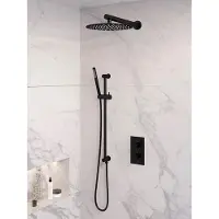 Brauer Inbouw regendouche set black edition wanduitloop ronde hoofddouche 30 cm met glijstang mat zwart