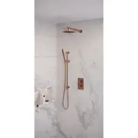 Brauer Inbouw regendouche set copper edition wanduitloop ronde hoofddouche 20 cm met glijstang koper
