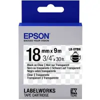 Epson LK-5TBN tape zwart op transparant 18 mm (origineel)