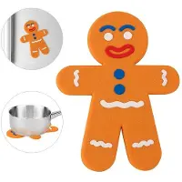 Balvi pannenonderzetter magnetisch Man 19 cm siliconen oranje