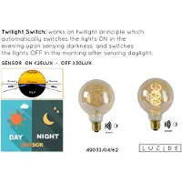 Lucide Ledfilamentlamp G95 Twilight Sensor E27 4w