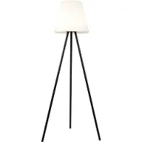 QAZQA Moderne buiten vloerlamp zwart IP44 incl. LED op solar - Virginia