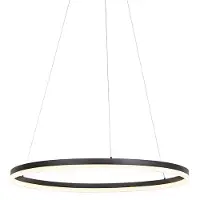 QAZQA Design hanglamp zwart 80 cm incl. LED 3-staps dimbaar - Anello