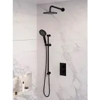 Brauer Edition Inbouwset Met 3-weg Thermostaat - Hoofddouche 20cm - Gebogen Wandarm 40cm - Ronde 3-standen Handdouche - Glijstang Met Aansluitbocht - Kranen, Douchekranen, Douchesets, Inbouw