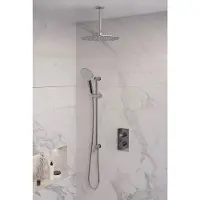 Brauer Inbouw Regendouche Set Chrome Edition Plafond Uitloop Ronde Hoofddouche 30 cm Met Glijstang en Handdouche 3 Standen