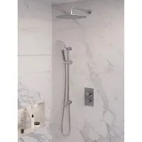 Brauer Edition Inbouwset Met 3-weg Thermostaat - Hoofddouche 30cm - Gebogen Wandarm 40cm - Ronde 3-standen Handdouche - Glijstang Met Aansluitbocht - Kranen, Douchekranen, Douchesets, Inbouw