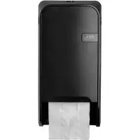 Mts euro products Toiletpapierdispenser Quartzline Q1 systeemrol duo zwart 441051